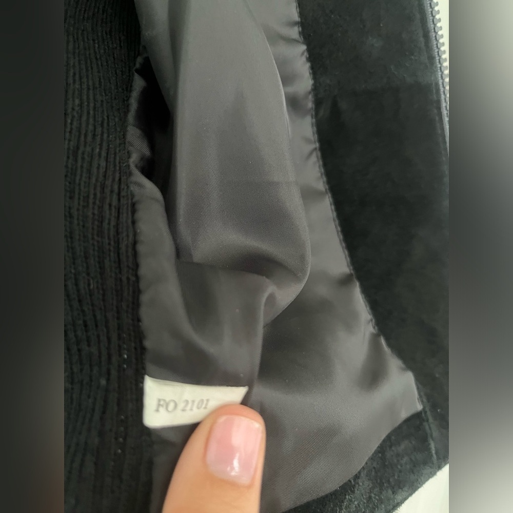 Massini Women suede/leather/ wool patchwork Full Zip Blazer Jacket Sz. S black - Picture 6 of 9